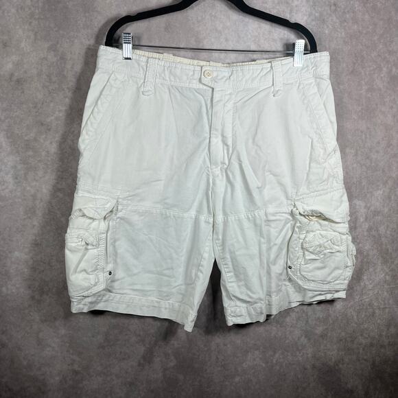 Polo Ralph Lauren Shorts Mens 36 White Cargo‎ Pockets Flat Front Casual Gorpcore - Picture 1 of 13